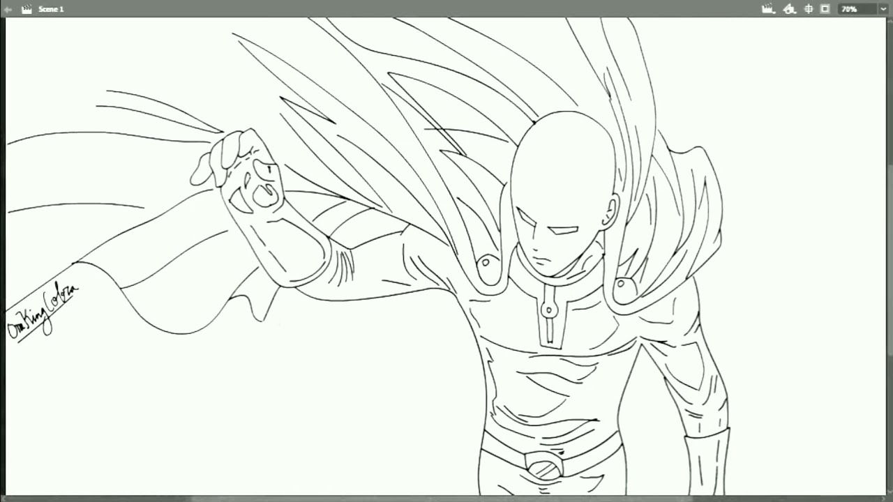 How to draw anime SAITAMA in the episode 01 