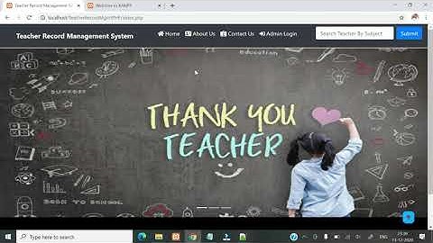 Teacher Record Management System || PHP MYSQL Project