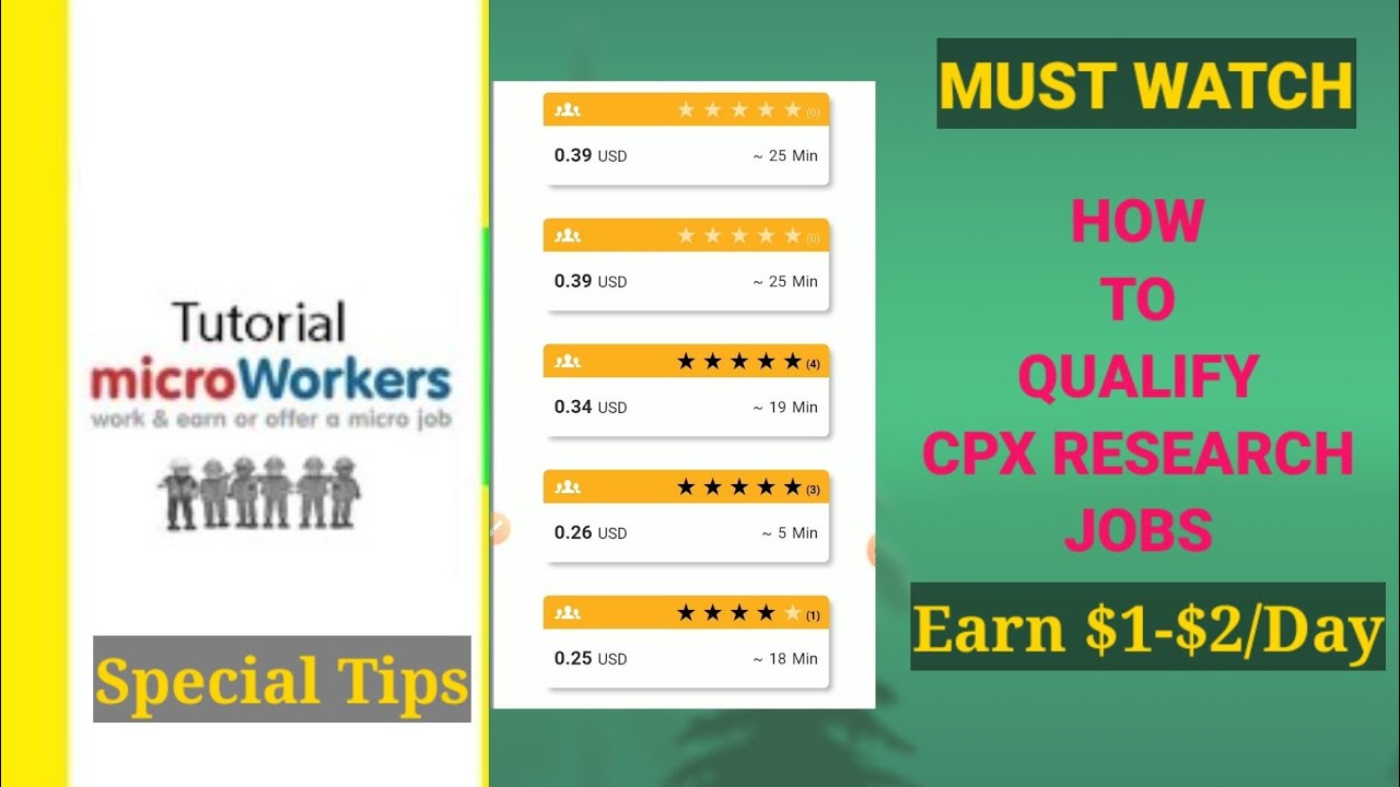 How To Qualify CPX Research Jobs In Microworkers