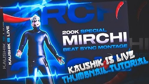 How To Make Thumbnail Like Kaushik Is Live In Android. Free Fire Thumbnail Tutorial. Kritzex