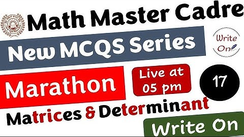 Math Master Cadre | Matrices & Determinant| Most Important MCQs |Ch-03 |New Classes|Deeply Explained