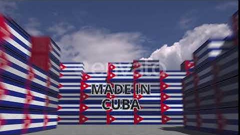 Many Cargo Containers with MADE IN CUBA Text | Motion Graphics - Envato elements