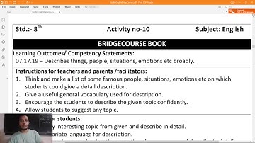 Bridge Course 8th English 10 - Activity