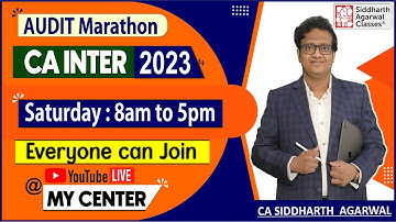 CA Inter Audit Marathon Announcement | Siddharth Agarwal