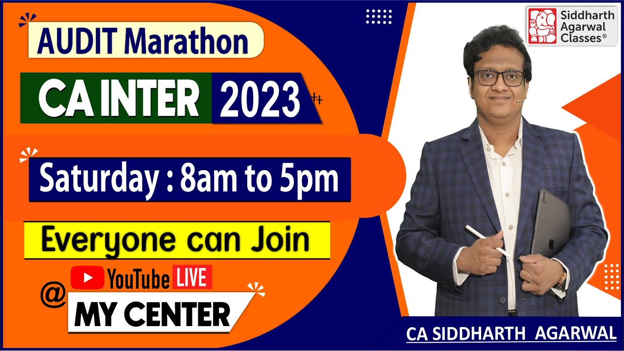 CA Inter Audit Marathon Announcement | Siddharth Agarwal - YouTube