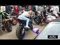 Complete biker girls rev  burnouts of superbikes from 2020 events