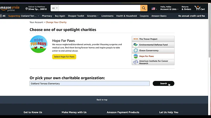 How to Set up Amazon Smile PTA