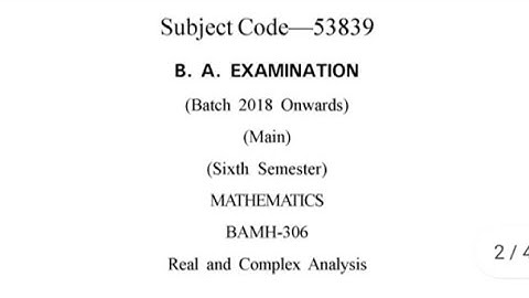 GJU BA/Bsc Maths 6th Sem Questions Paper || Previous Year Question Paper