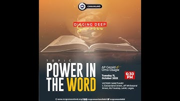 DIGGING DEEP SERVICE - OCTOBER 11TH, 2022