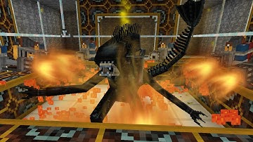 Let’s Play Minecraft AVP [S4E62] Xenomorph Flamethrower Room