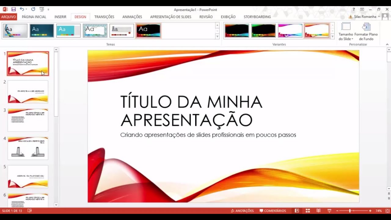 Montar powerpoint apresentação