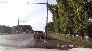 Car Runs Over Pedestrian