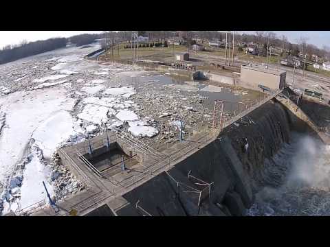 drone party release aerial filmed jam  ice  release YouTube Dam with drone Ballville