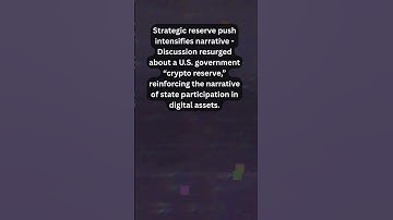 Strategic reserve push intensifies narrative