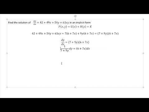 Solving a separable