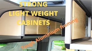 Campervan cupboards from lightweight Aluminium, 80/20.