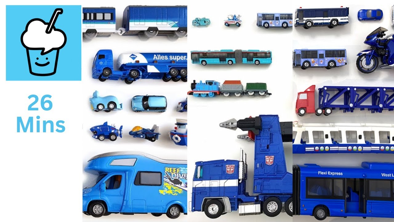Blue Vehicles car collection tomica transformers lego double decker bus truck motorbike