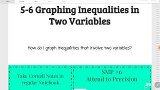 5-6 notes - graphing inequalities in two variables