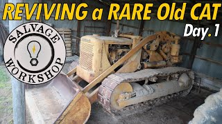 RARE Caterpillar Track Loader DISCOVERED Forgotten in a Barn ~ DAY 1 ~ 1954 Caterpillar No.6 Shovel