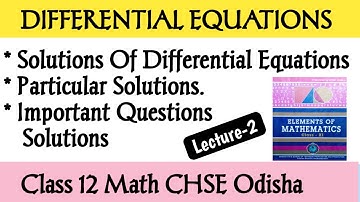 DIFFERENTIAL EQUATIONS. #Majhibira Solving Method Of Differential Equations, Particular Solutions.