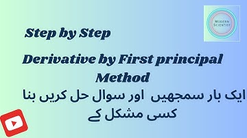 Find the derivative of the following functions from first principle