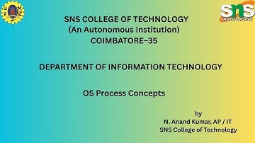 Process Concepts|Operating Systems | SNS Institutions