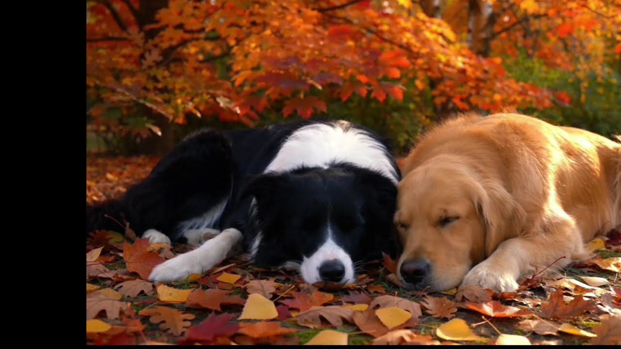 90 mins of Cozy Fall Relaxation 🍂 Dogs, Fireplace & Peaceful
