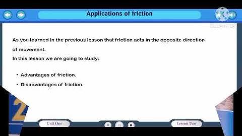 Applications of friction ,lesson 2 ,unit 1, second term, primary 5