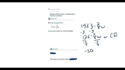 Solving a two-step linear inequality with fractional coefficient