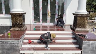 Techniques Construction And Install Granite Very Big on Porch Step