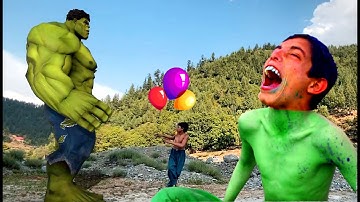 Hulk Transformation in Real Film Scene || A Poor Balloon Boy Fight With Hulk Boy