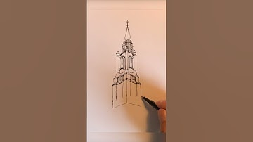 Timelapse Sketch of This Church Spire #drawing #art #sketch #architecture