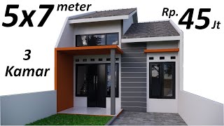 Rumah Minimalis 5x7 meter | 3 Kamar Tidur