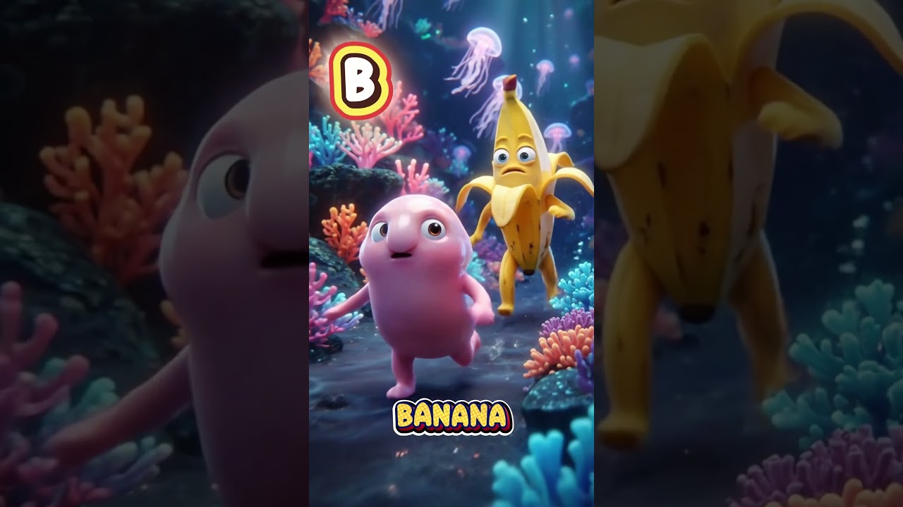 A B C D Рыба-ангел Рыба-капля Моллюск Дендрастер Яблоко Банан Черника Кокос Океанские развлечения...