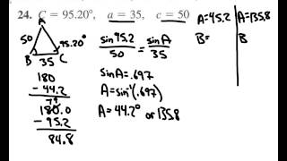 Precalc HW Answers 6 1 first half