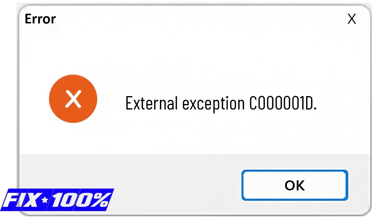 Error std exception. External exception eefface.