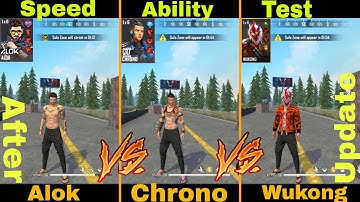 Alok vs Chrono vs Wukong Speed Ability Test Free Fire Para ⚡A3,A5,A7,J2,J5,J7,S5,S6,S8,A20,A30,A50