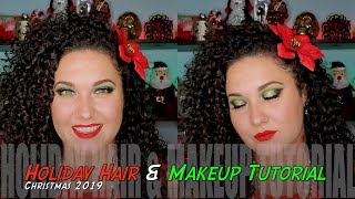 Holiday Hair &amp; Makeup | Christmas 2019
