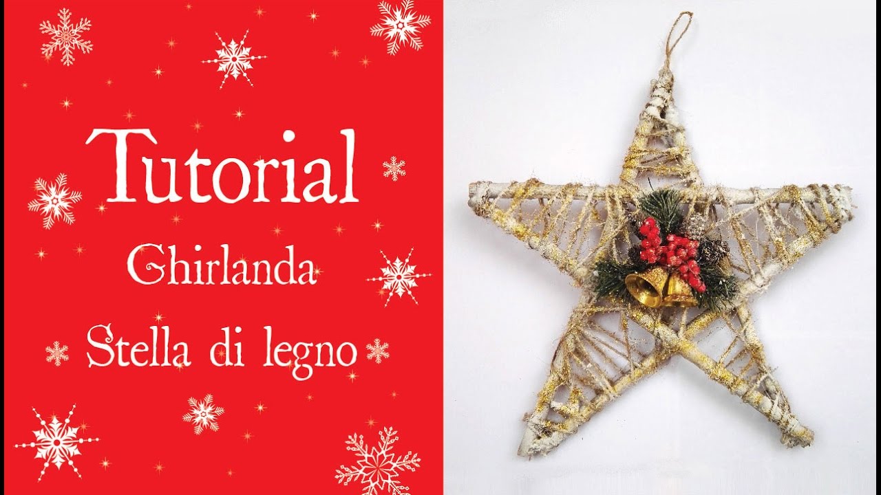 Stella Di Natale Con Le Mollette.Tutorial Ghirlanda Stella Di Legno Fuori Porta Riciclo Creativo Youtube