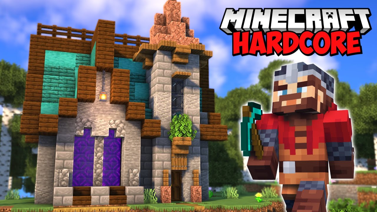 I Built A Nether Portal House in Minecraft Hardcore! | 1.19 Survival ...