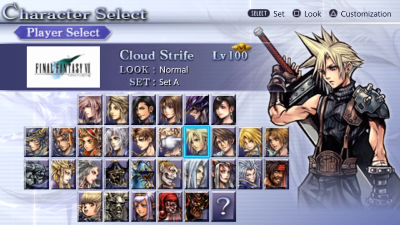 Dissidia 012 [duodecim] Final Fantasy All Characters [PSP] - YouTube