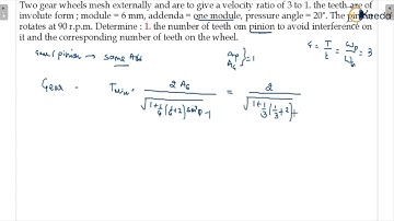 Practice Question4: Minimum No. of Teeth to Avoid Interference | Gear | GATE Machines and Vibrations