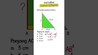 Cara Mengerjakan Soal Teorema Pythagoras #shorts #matematika