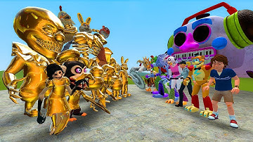 NEW ALL GOLDEN DARK DECEPTION CHAPTERS 1-5 NPCs VS ALL SECURITY BREACH ANIMATRONICS In Garry