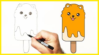 How to Draw a Cute Ice Cream Dog