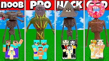 Minecraft Battle FAMILY SIREN HEAD ALL KINDS HOUSE CHALLENGE NOOB vs PRO vs HACKER vs GOD Animation