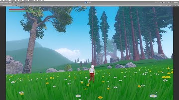 Unity - Zelda inspired Game Project Seed, stylized grass field test