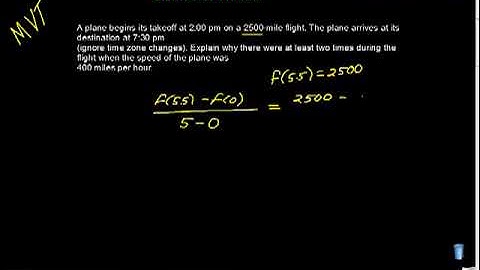 AP Calculus Mean Value Theorem Word Problem One
