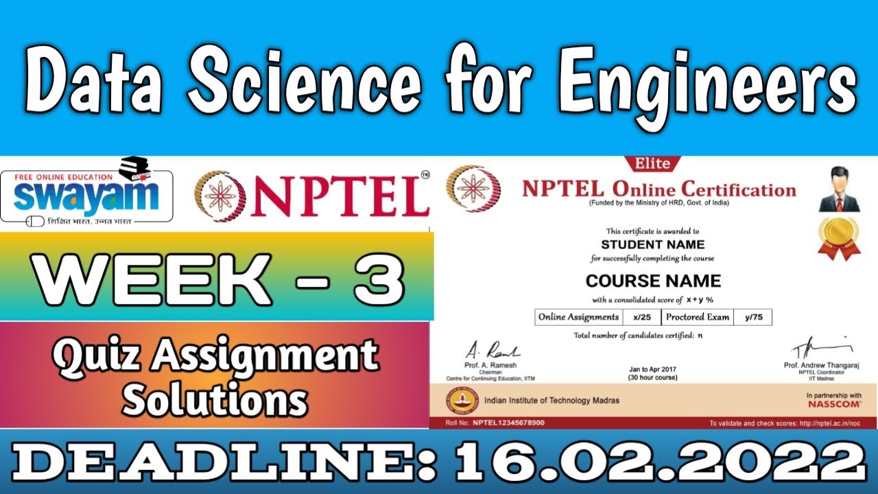 nptel data science assignment 3 answers