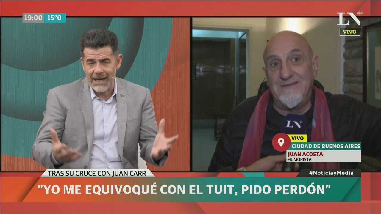 Juan Acosta pidió perdón por su tuit sobre Juan Carr riverdale